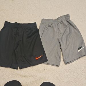 Nike Dri-fit Kids Black and Gray Shorts Duo
